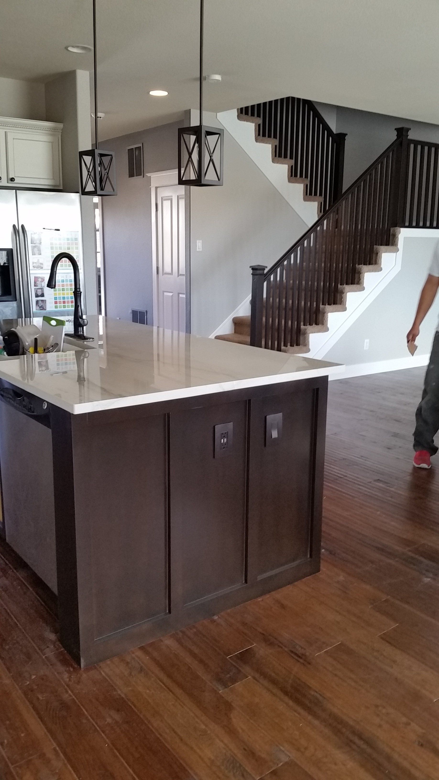 espresso island in kitchen