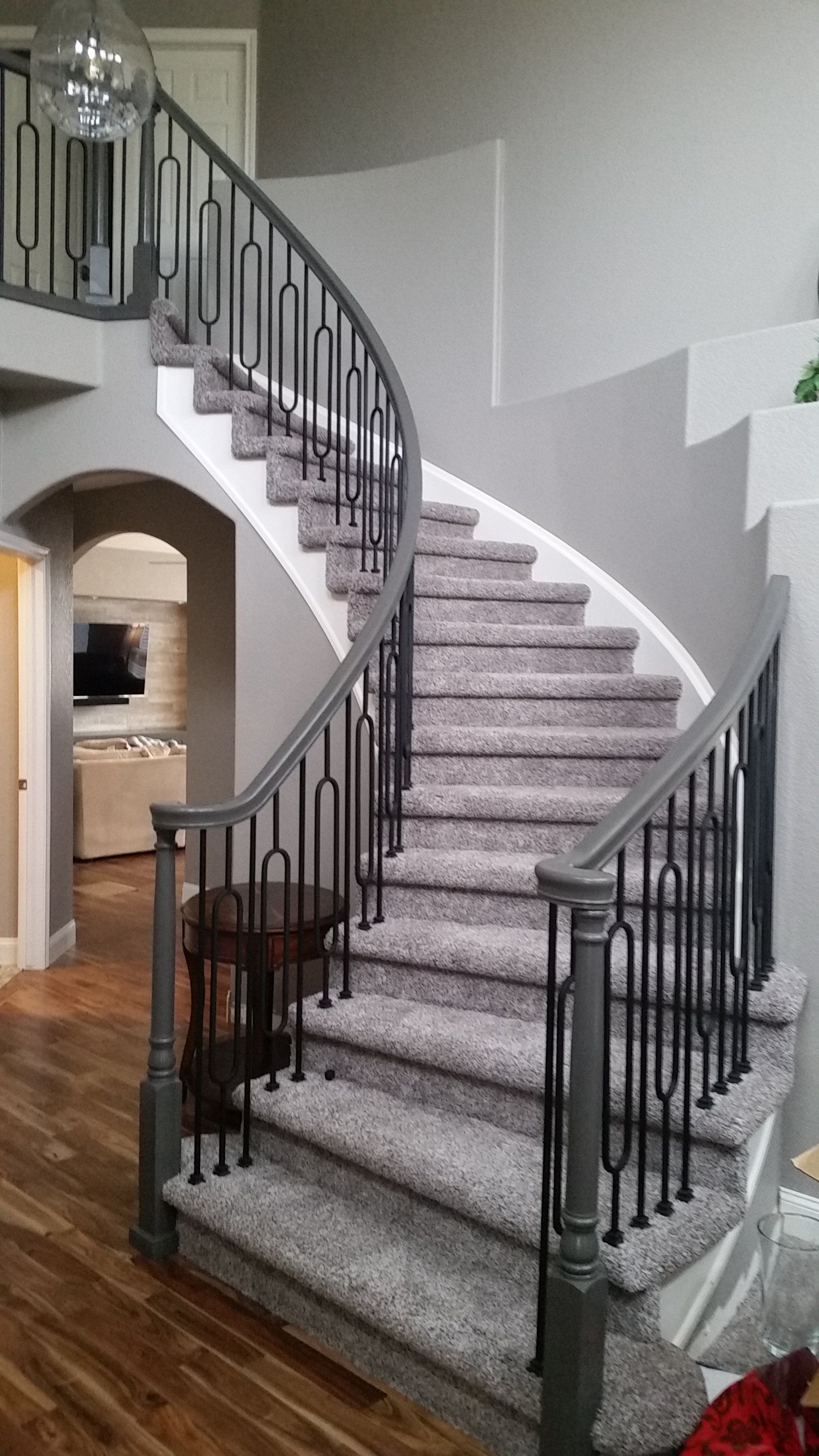 black stair rail