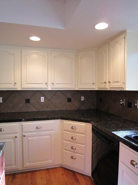cabinets in kitchen painted white