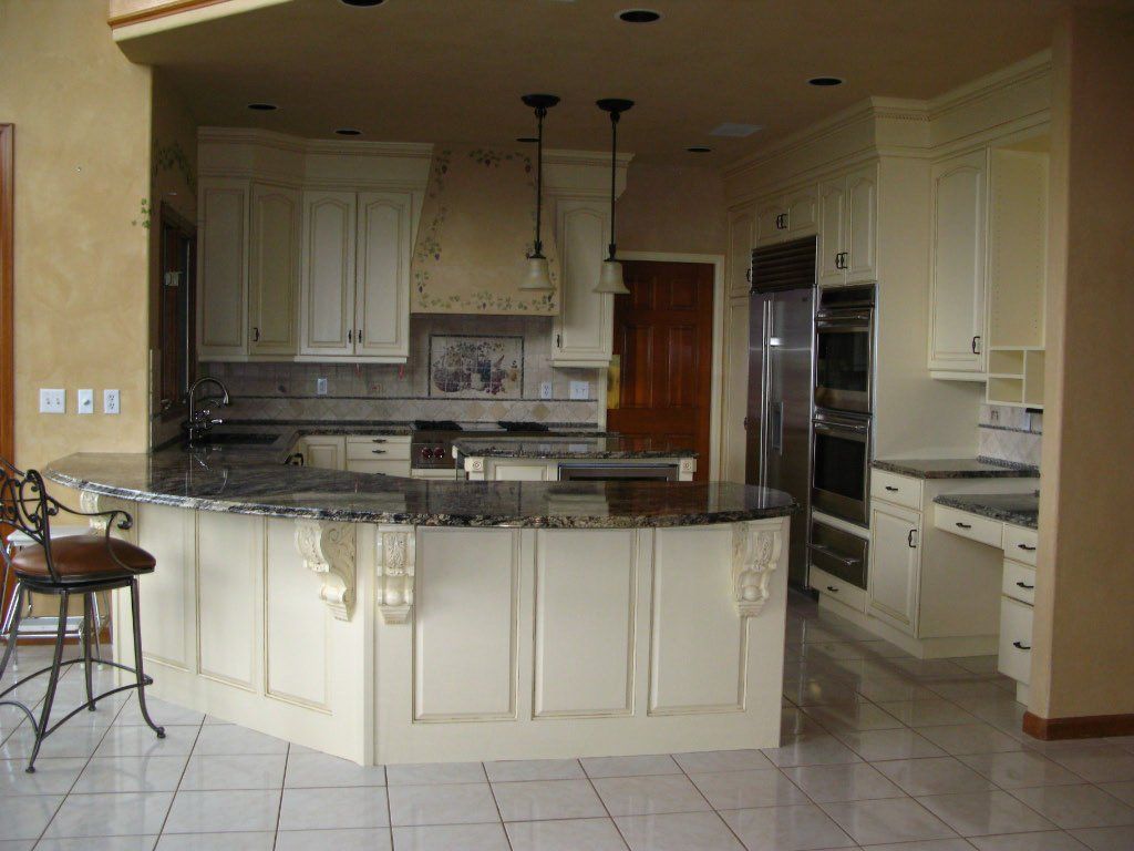 Painted kitchen in cream and gold