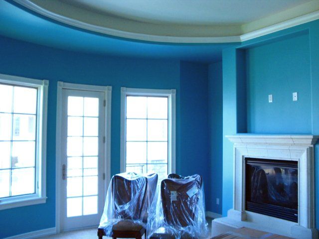 blue walls in living room