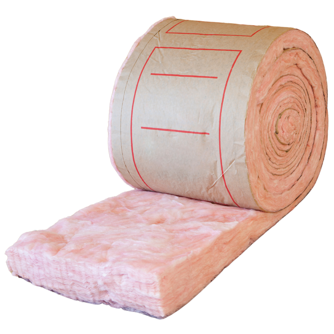 A roll of insulation with red lines on it