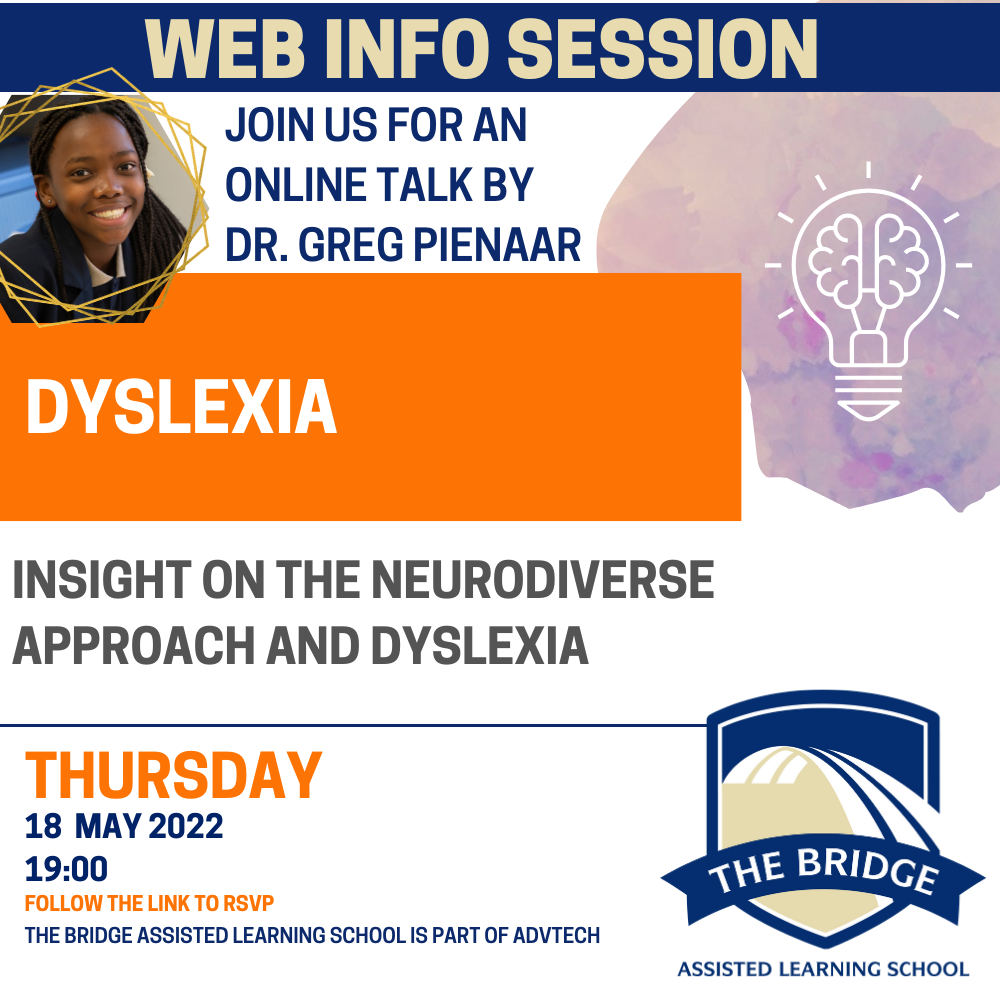 A poster for a web info session on dyslexia