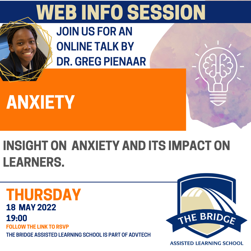 A poster for a web info session on anxiety