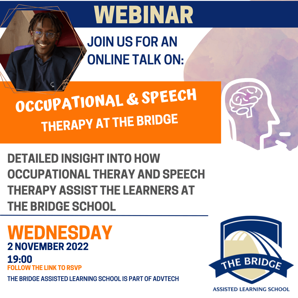 An advertisement for occupational and speech therapy at the bridge