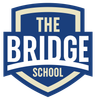 The logo for the bridge assisted learning school is a shield with a road going through it.