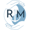 A logo for a company called rim with two hands holding an anchor.