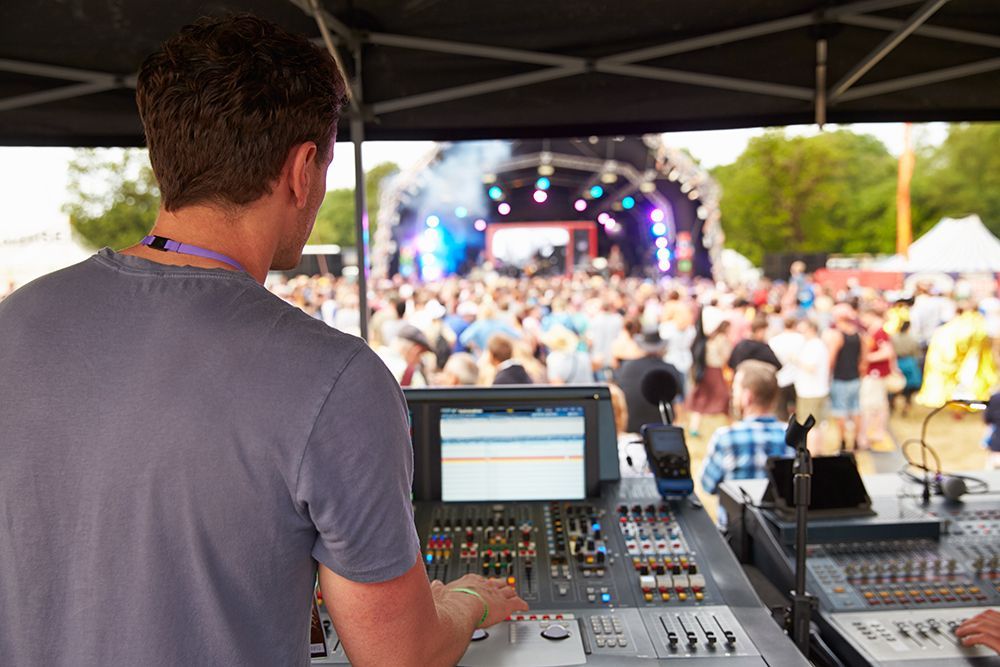 Sound And Lighting Setup On Festival