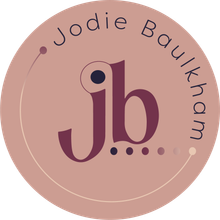 A logo for jodie baulkham with a circle around it