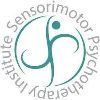 Logo with teal abstract human figure and circular text reading “Sensorimotor Psychotherapy Institute.”
