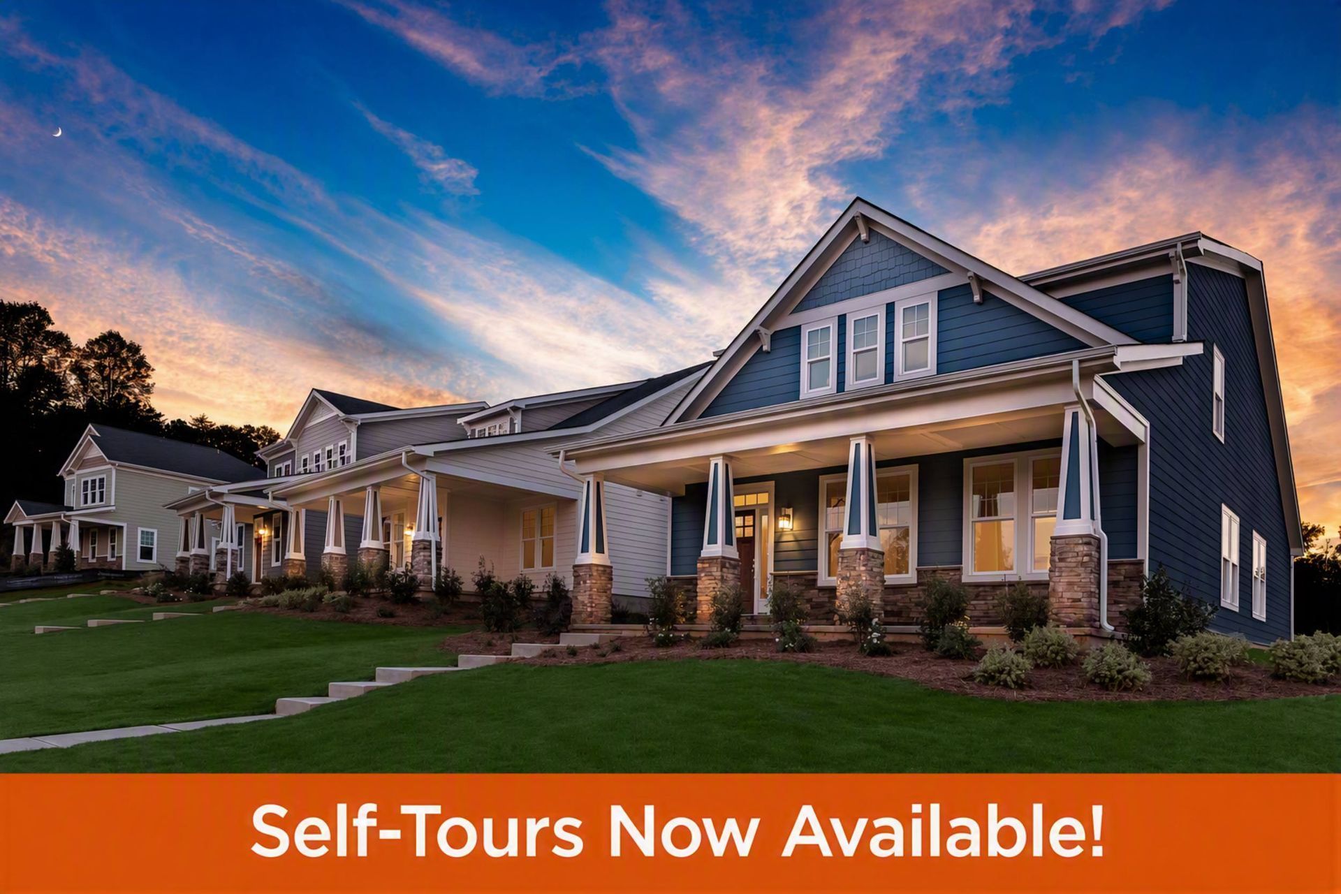 Brookline Homes community featuring self-tours.