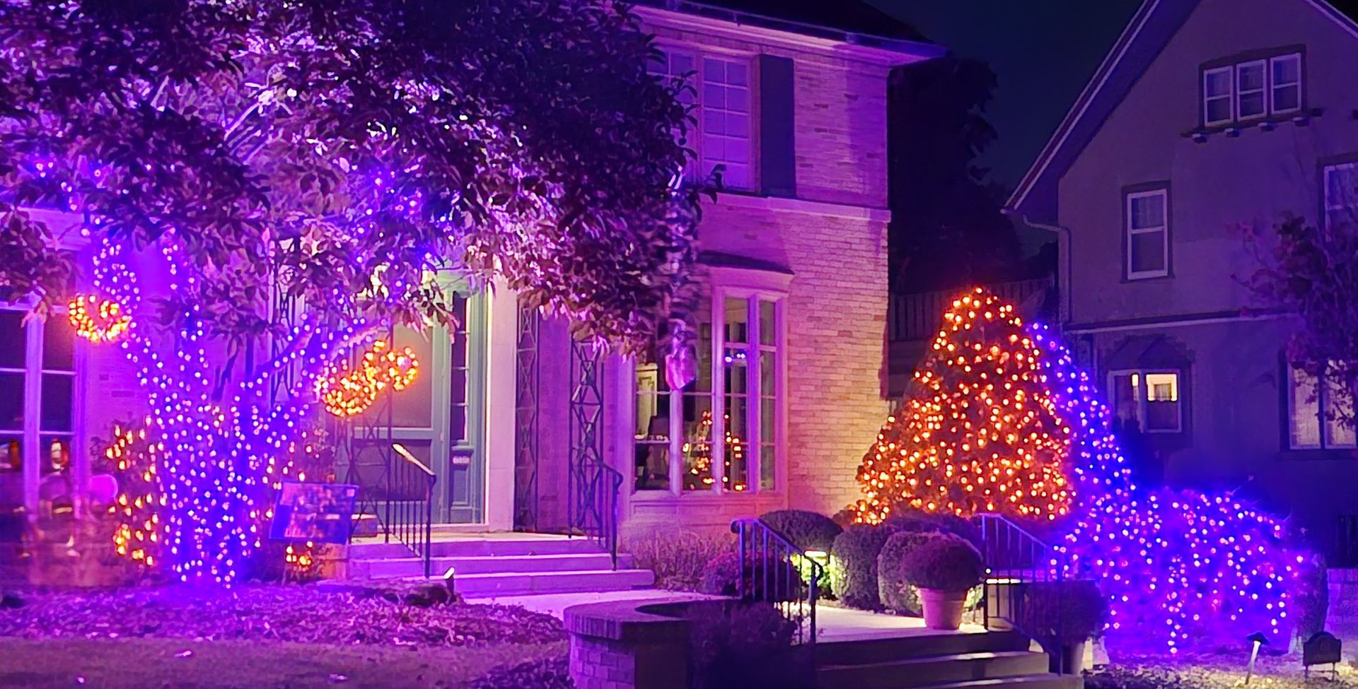 halloween lighting installation in greater grand rapids