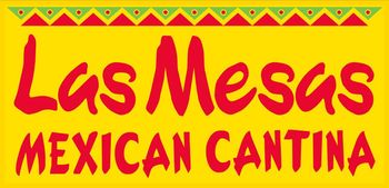 A yellow sign for las mesas mexican cantina