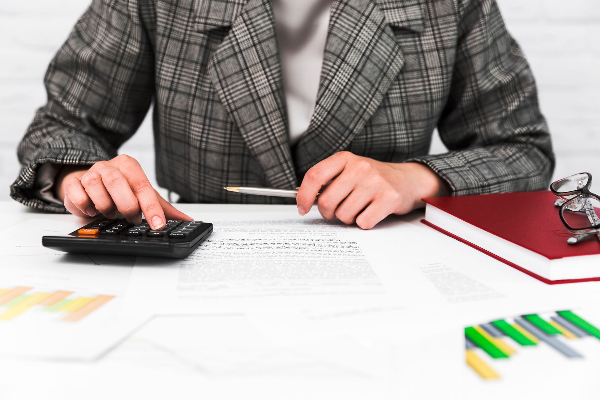 Accountant Using a Calculator Accountant Using a Calculator