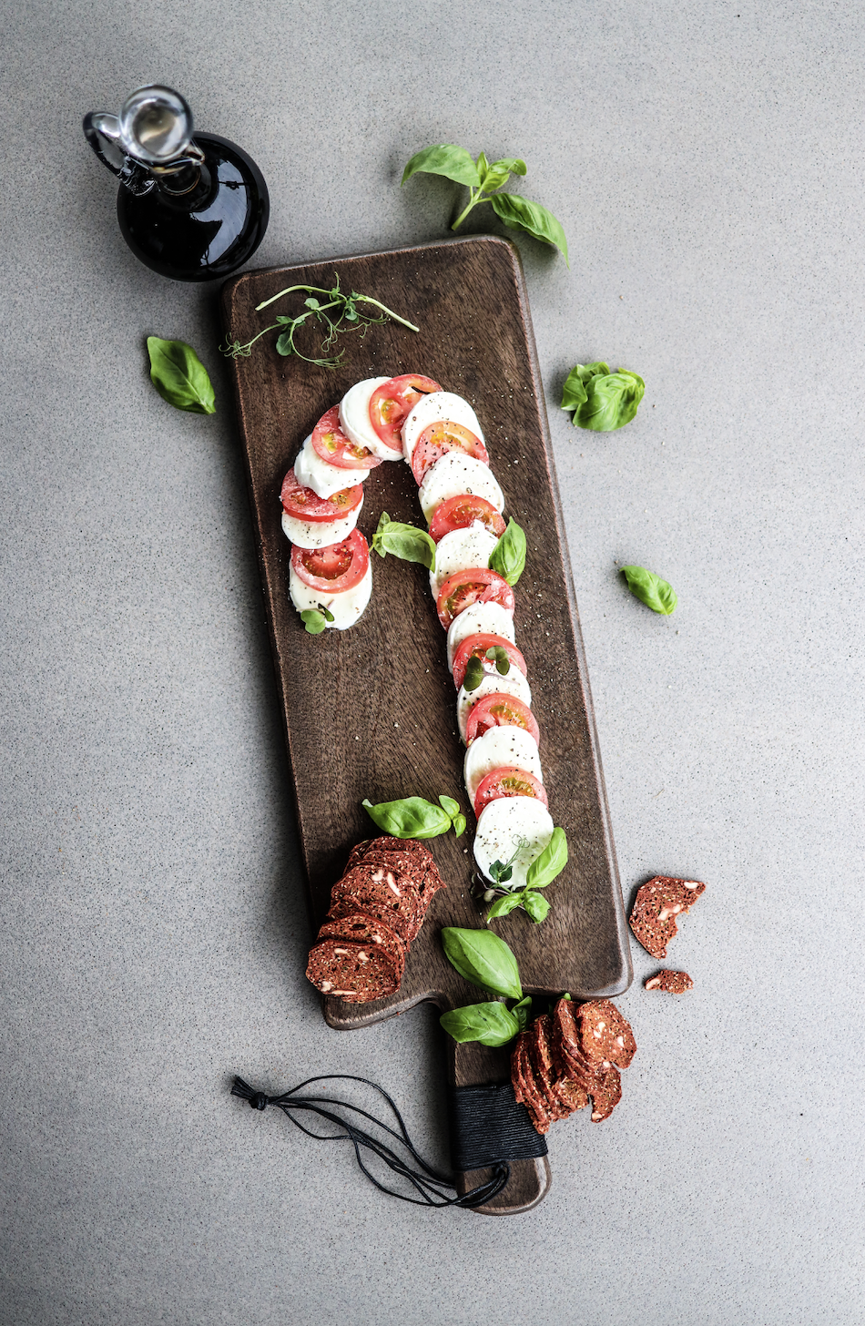Candy Cane Caprese Board, Recipe