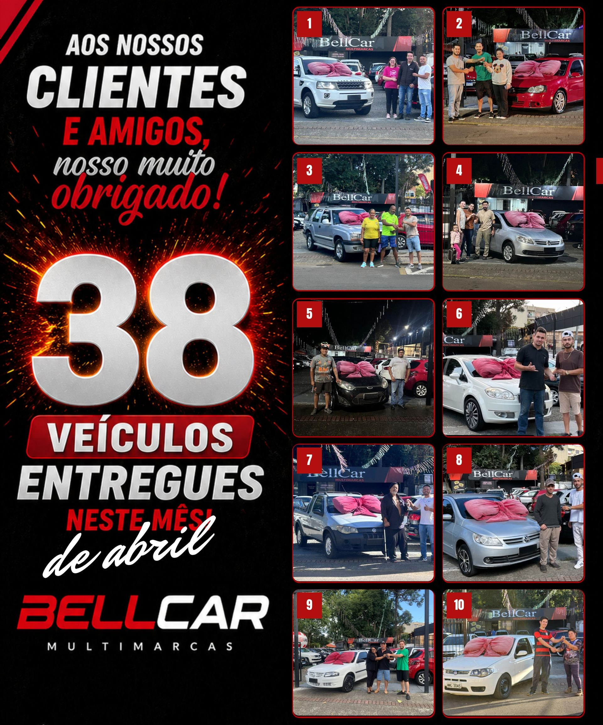 Agradecimento aos nossos clientes e amigos 