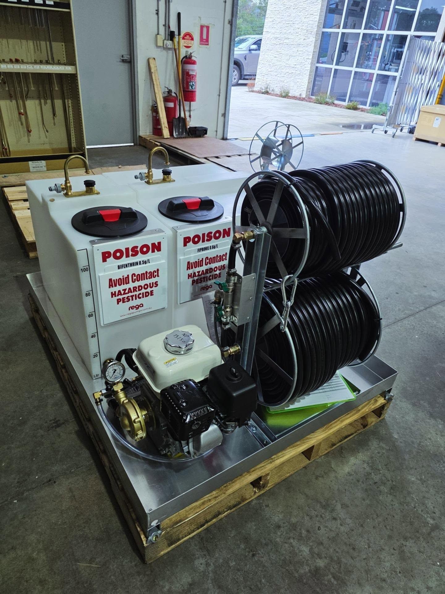 Pesticide Spraying Equipment with Hoses on a Reel — Pestie Bestie Pest Control In Shepparton, VIC