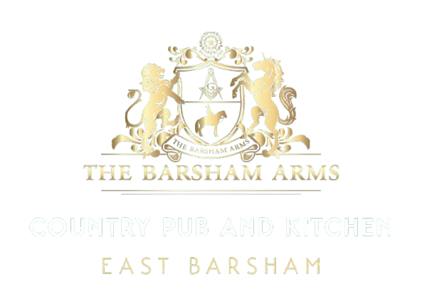 Gold crest logo for The Barsham Arms country pub and kitchen, East Barsham