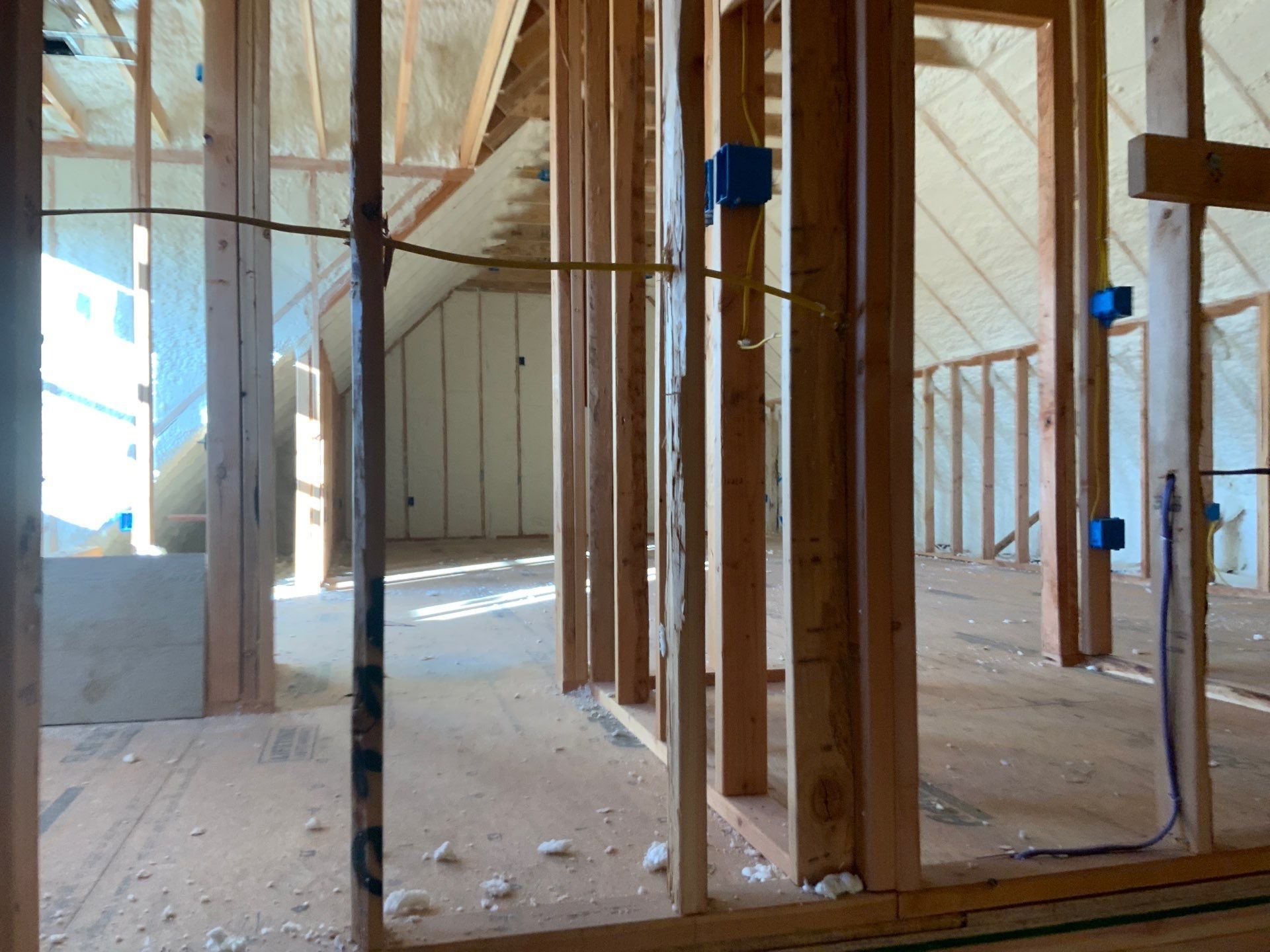 A room in a house that is being built