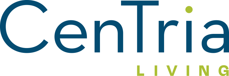 Centria Living logo in blue and lime green text on a white background