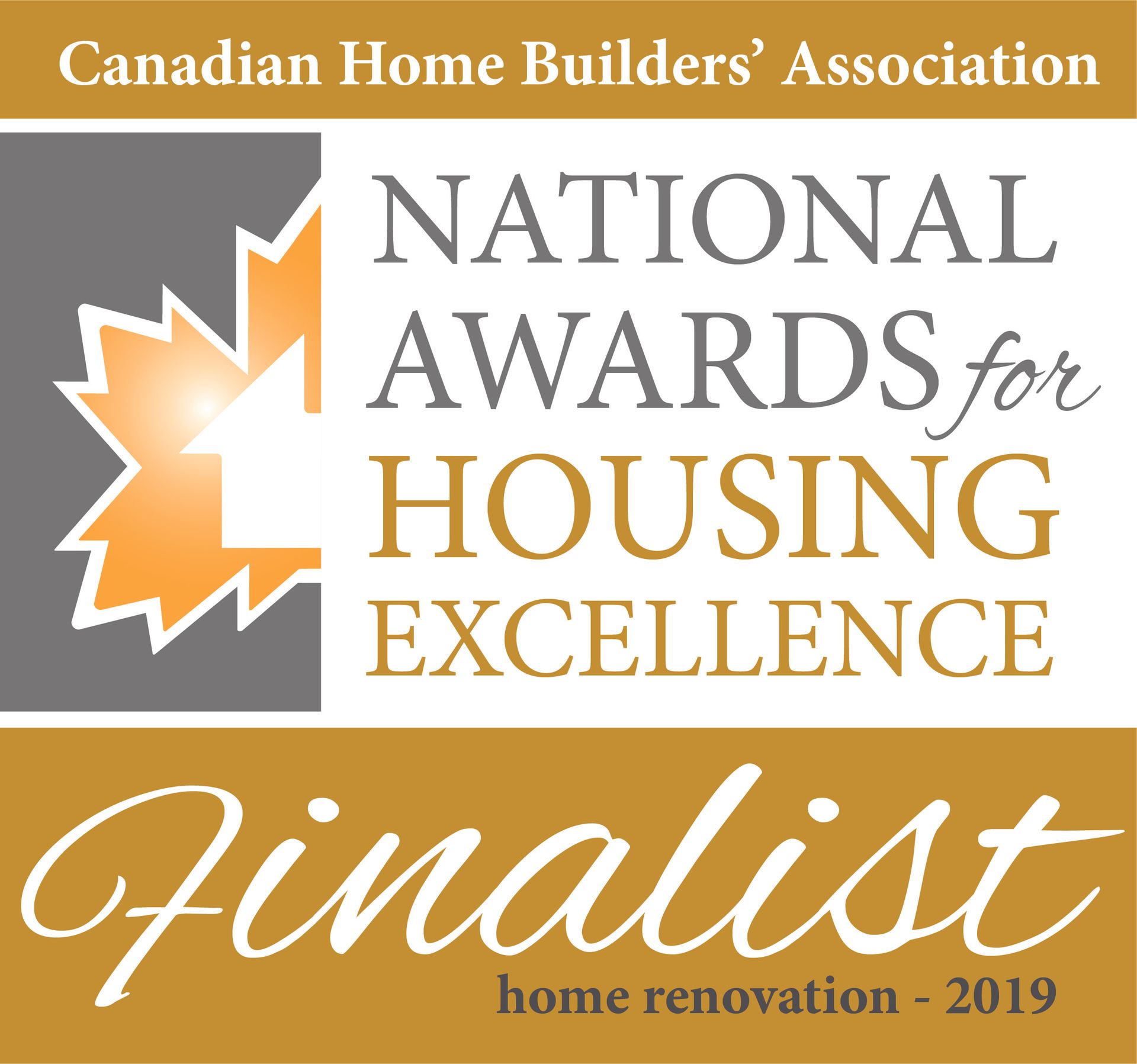 The Canadian Home Builders Association Award For Housing Excellence Logo 2019