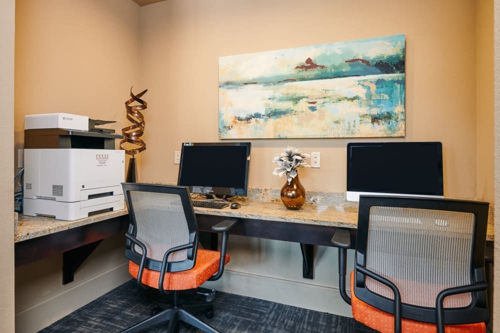 Business center at Marquis Cross Mountain in San Antonio, TX.