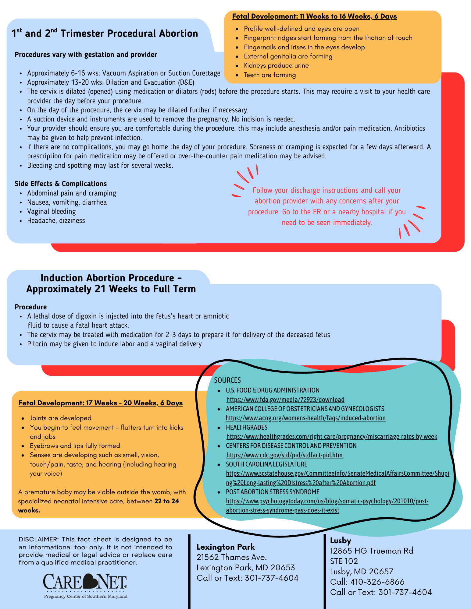 Colorful educational poster with layered blue, orange, and teal text boxes and a red sidebar.