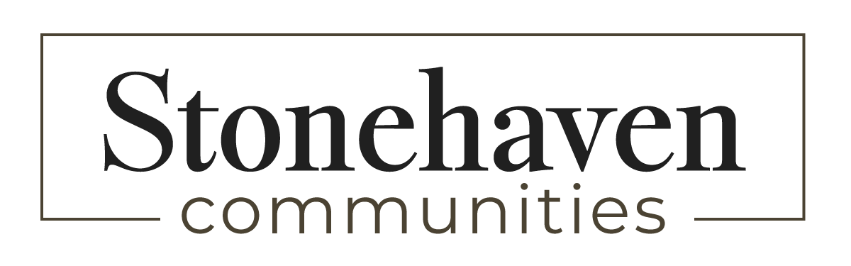 Stonehaven Communities logo in black text with a thin rectangular border