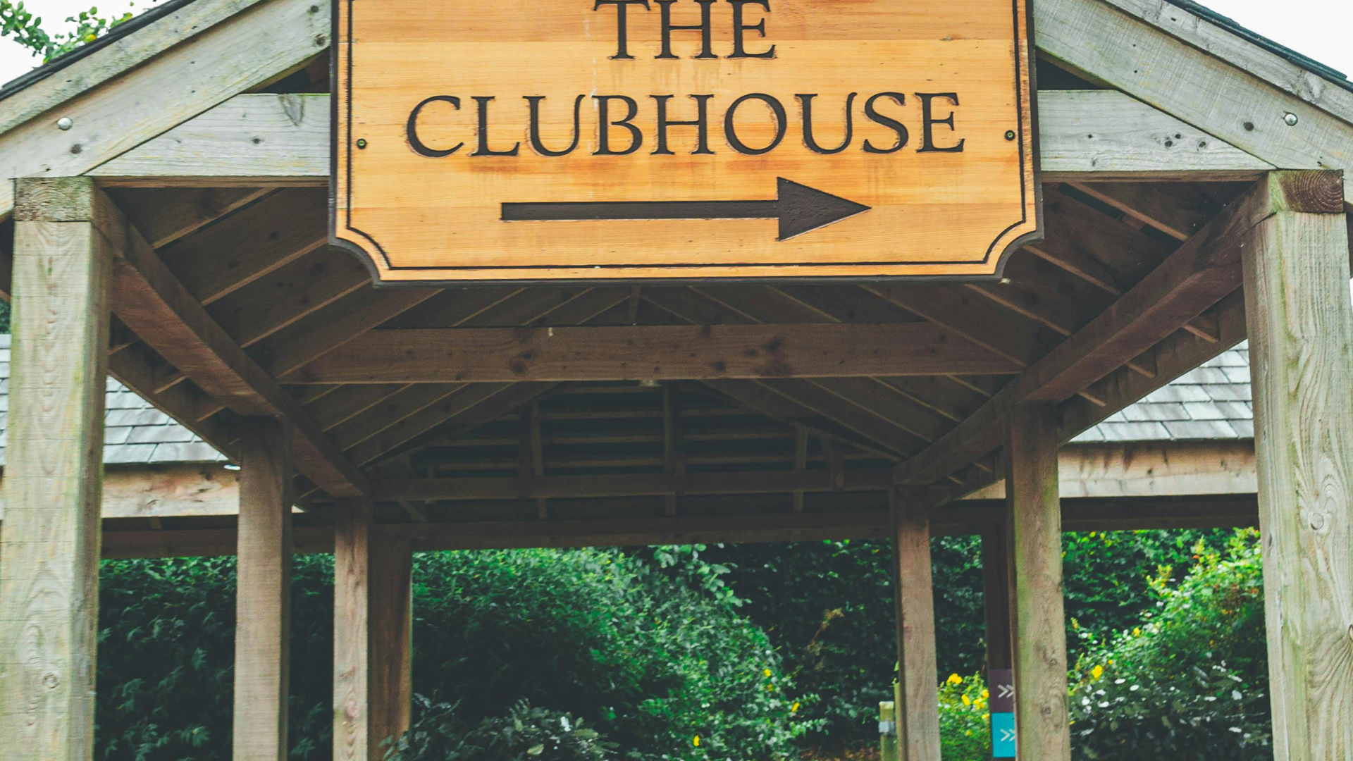 Wooden sign reading 