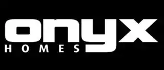 Onyx Homes logo in bold white text on a black background