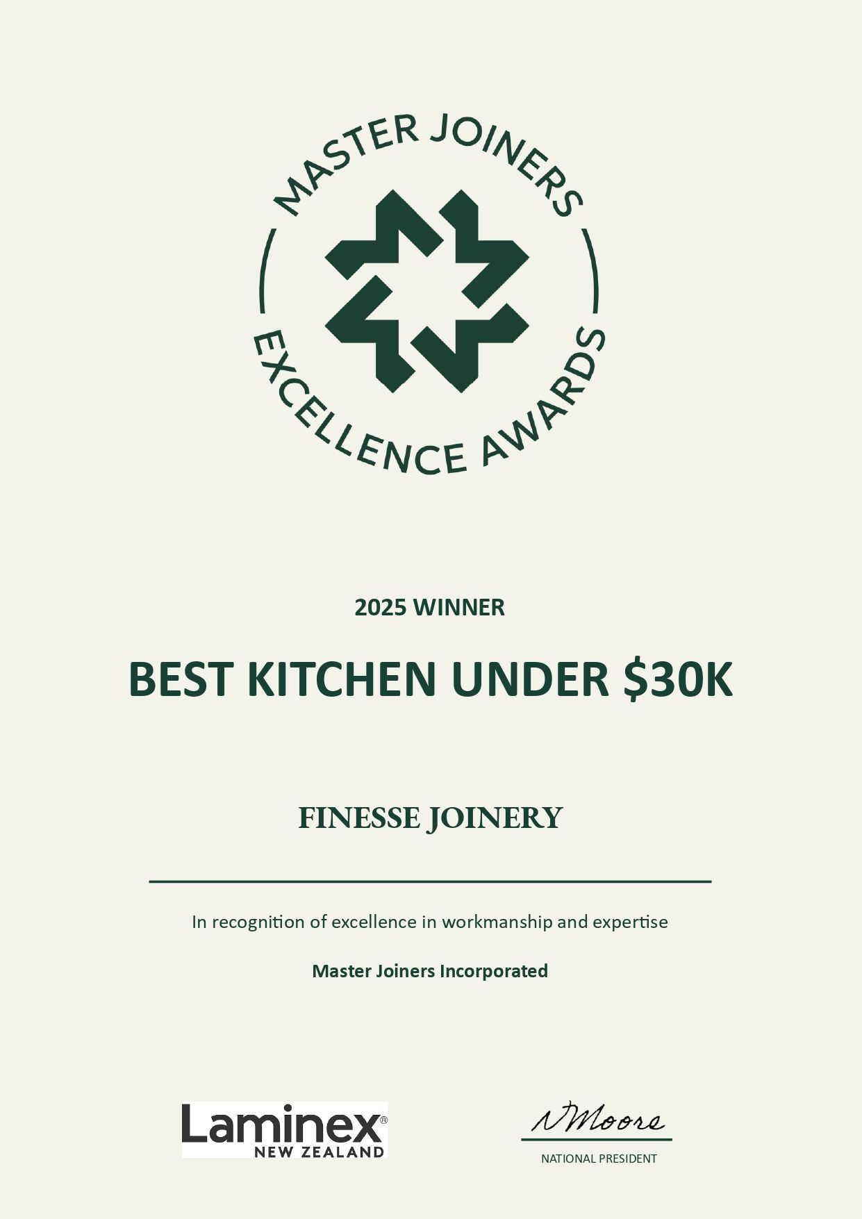Award certificate: 