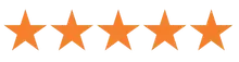 Five orange stars in a row, indicating a 5-star rating