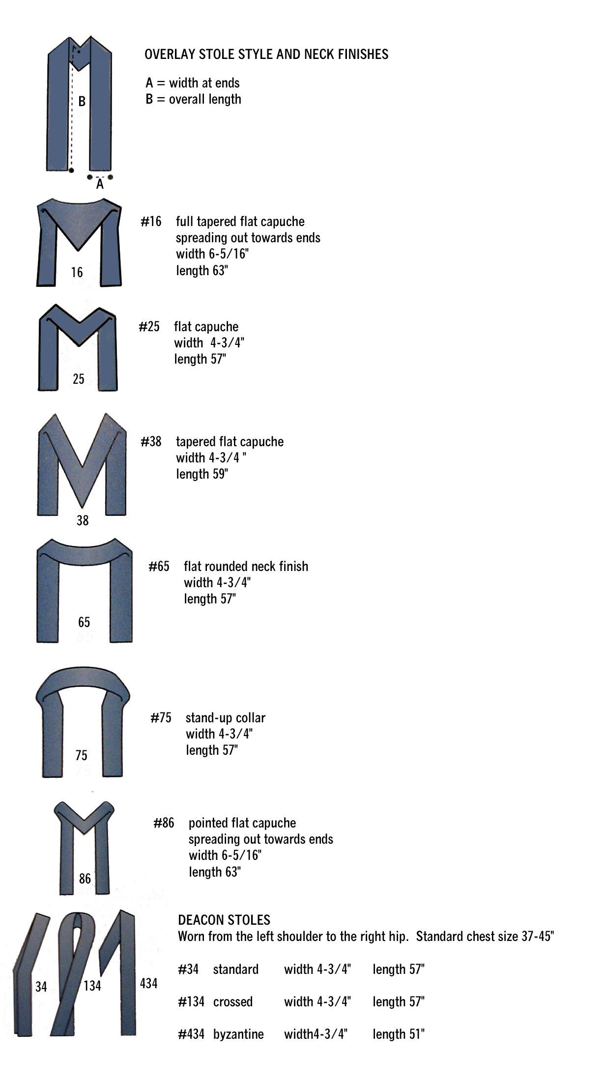Slabbinck Overlay Stoles Style and Neck Finishes