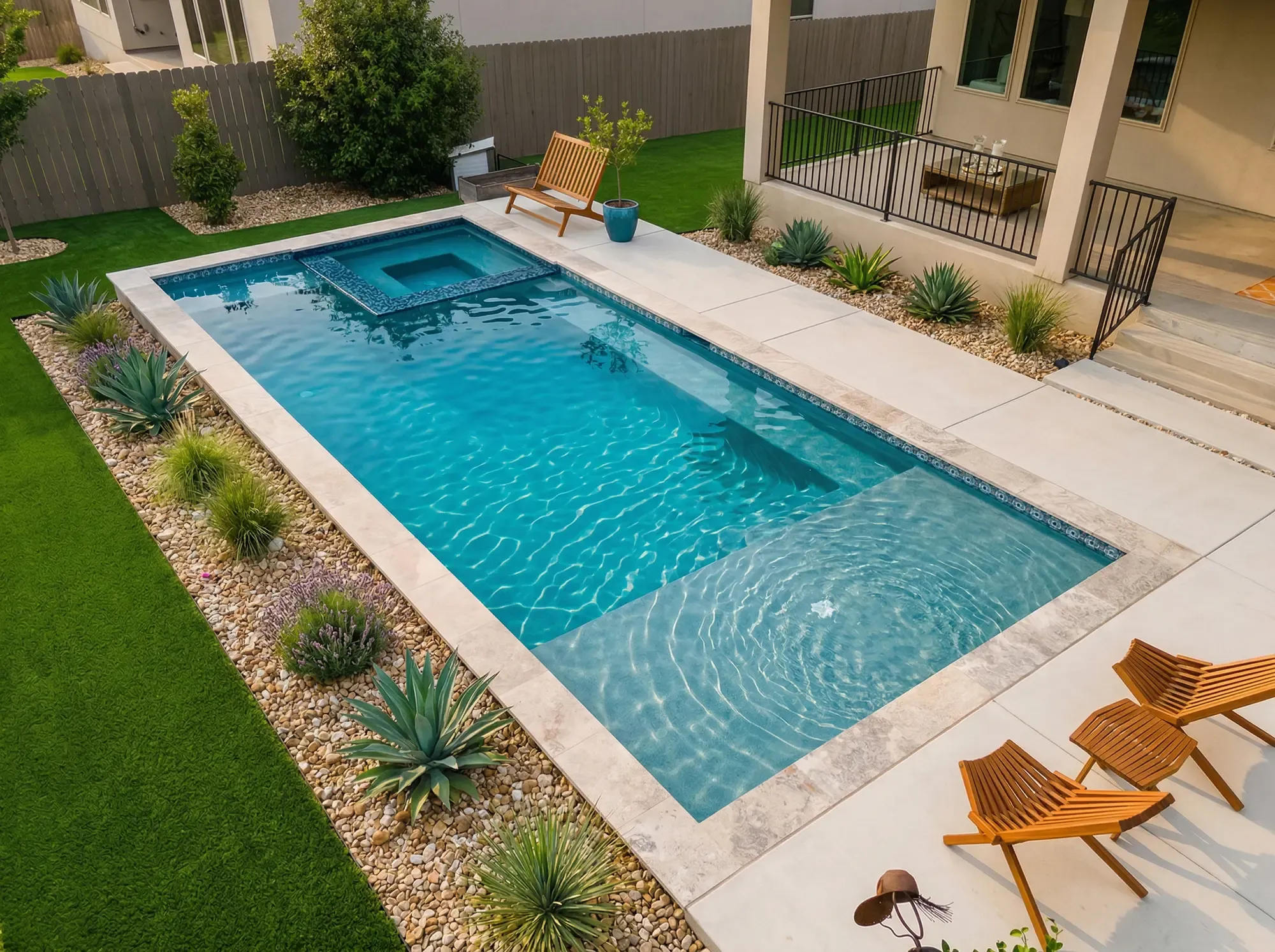 custom pool built by Darnell Pools in Austin, TX.