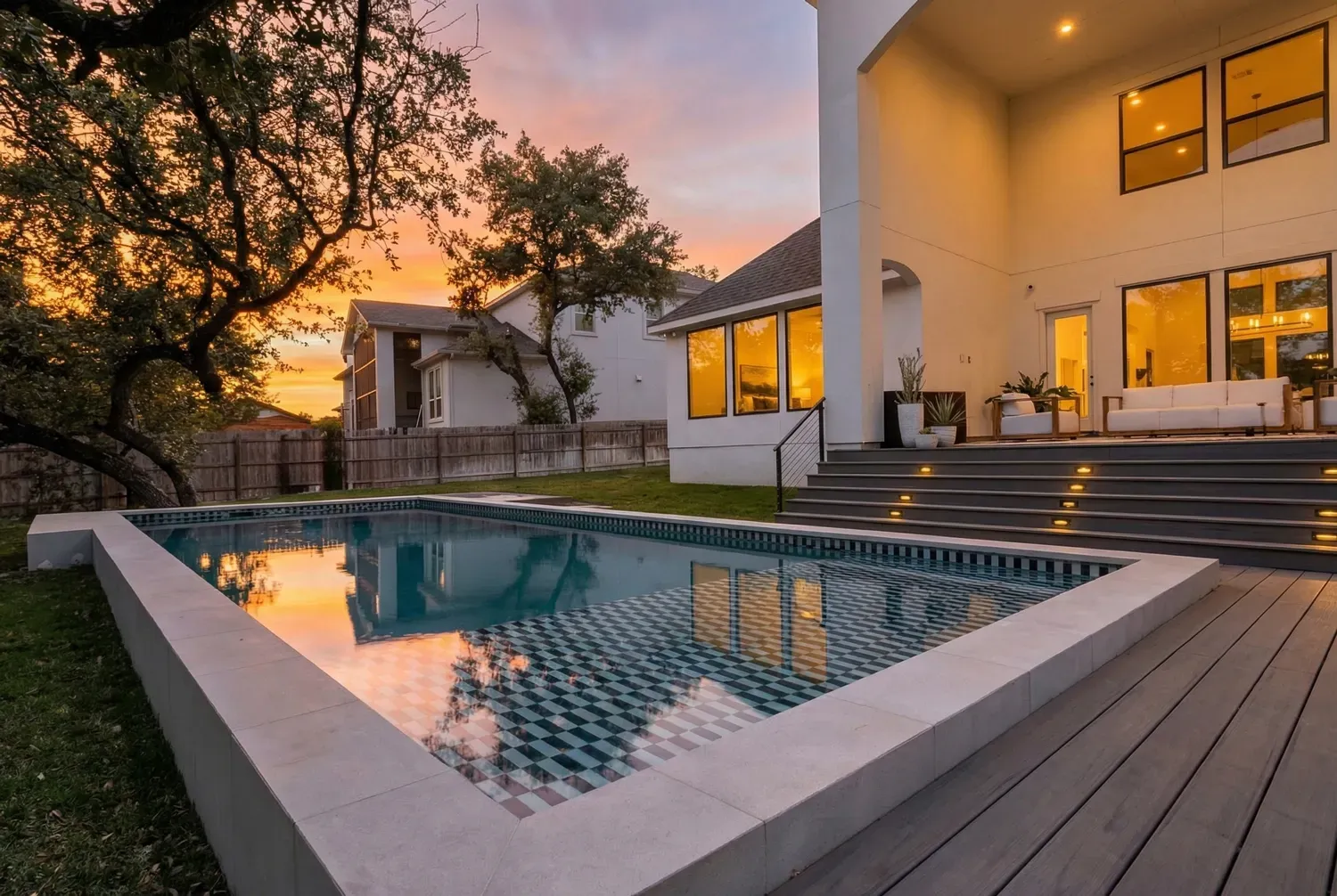 custom pool built by Darnell Pools in Austin, TX.
