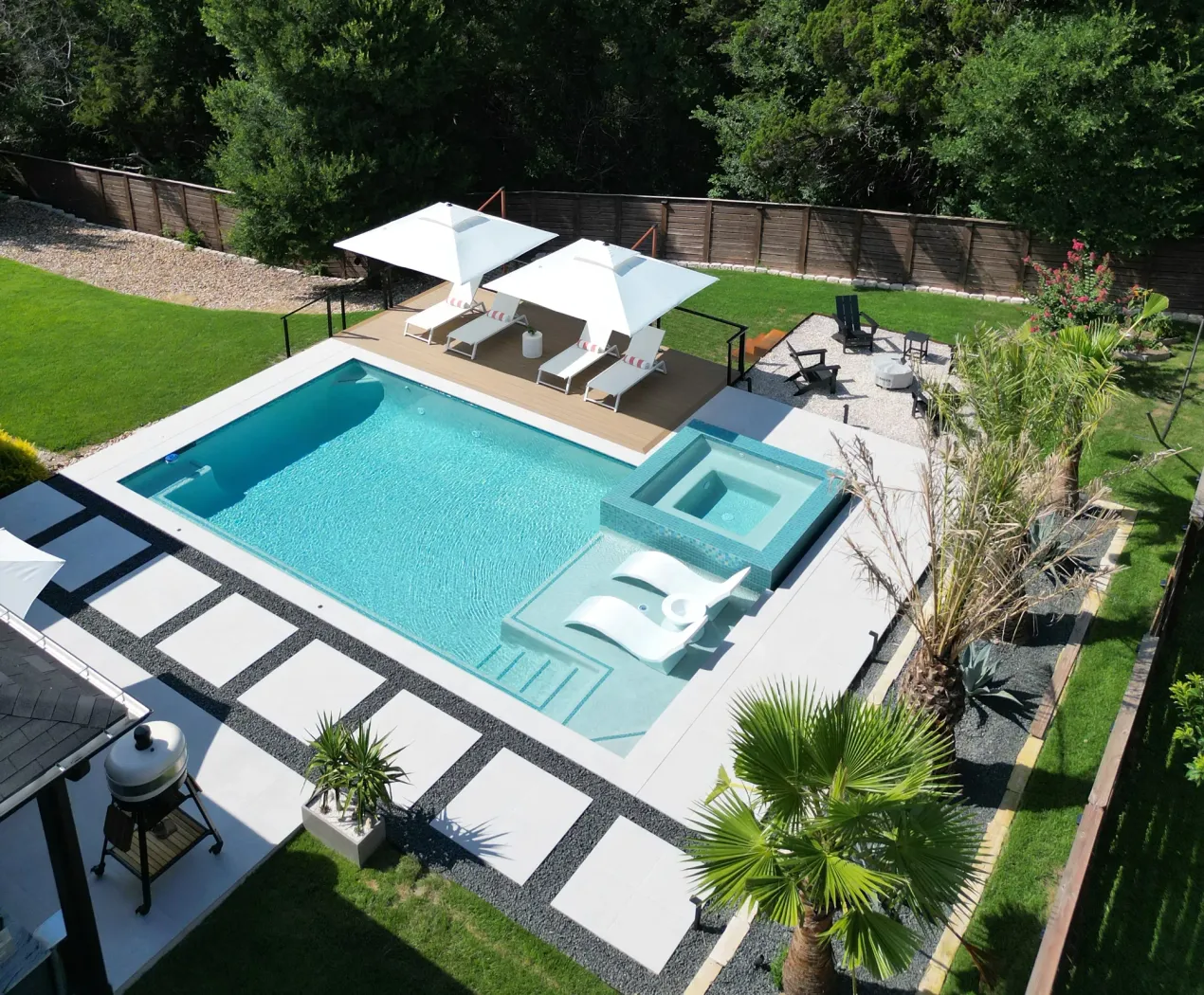 custom pool and outdoor living space by Darnell Pools. custom pool and outdoor living space by Darnell Pools.