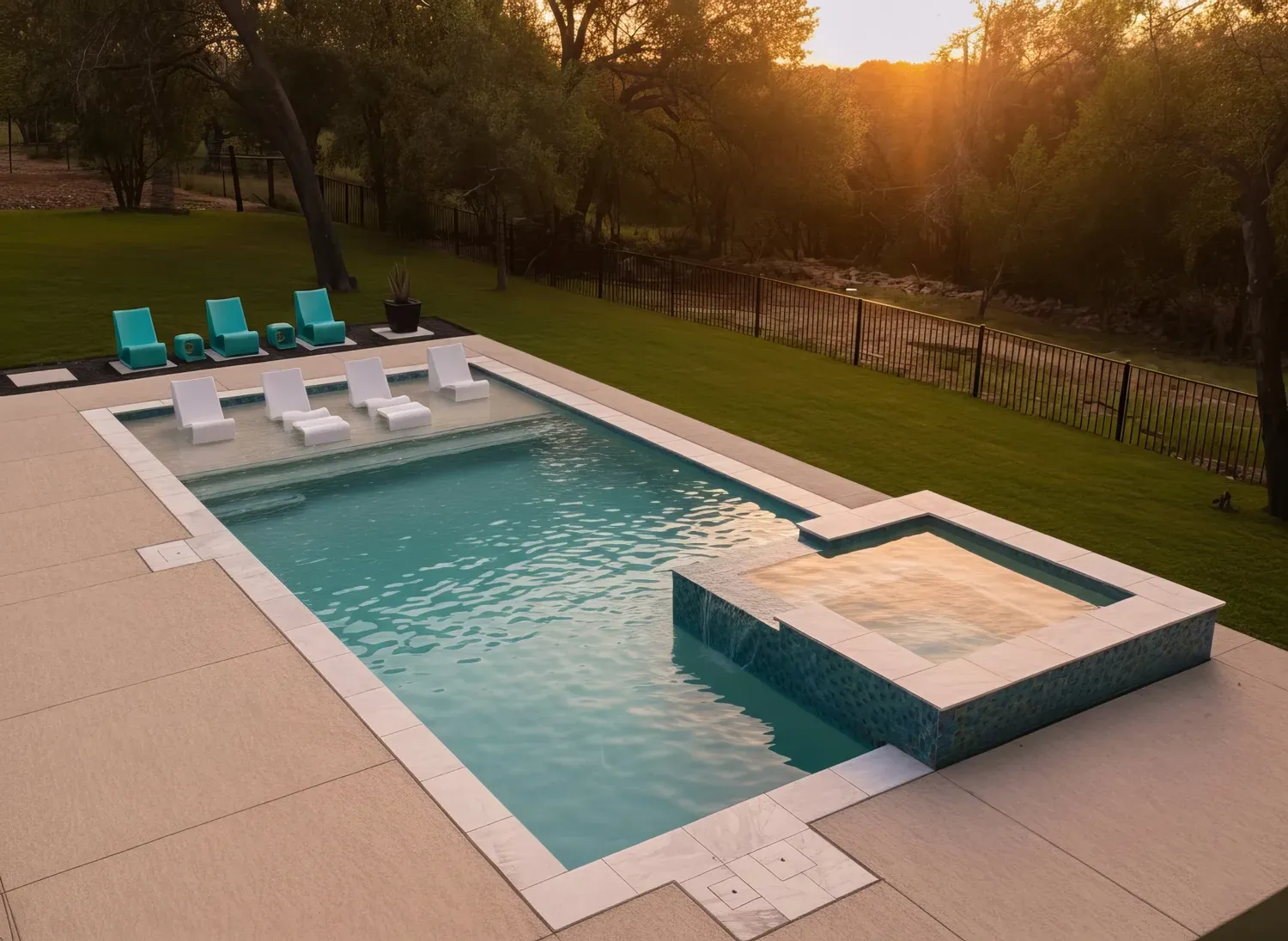 custom pool built by Darnell Pools in Austin, TX.