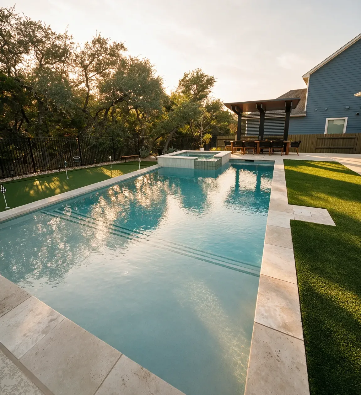 custom pool built by Darnell Pools in Austin, TX.