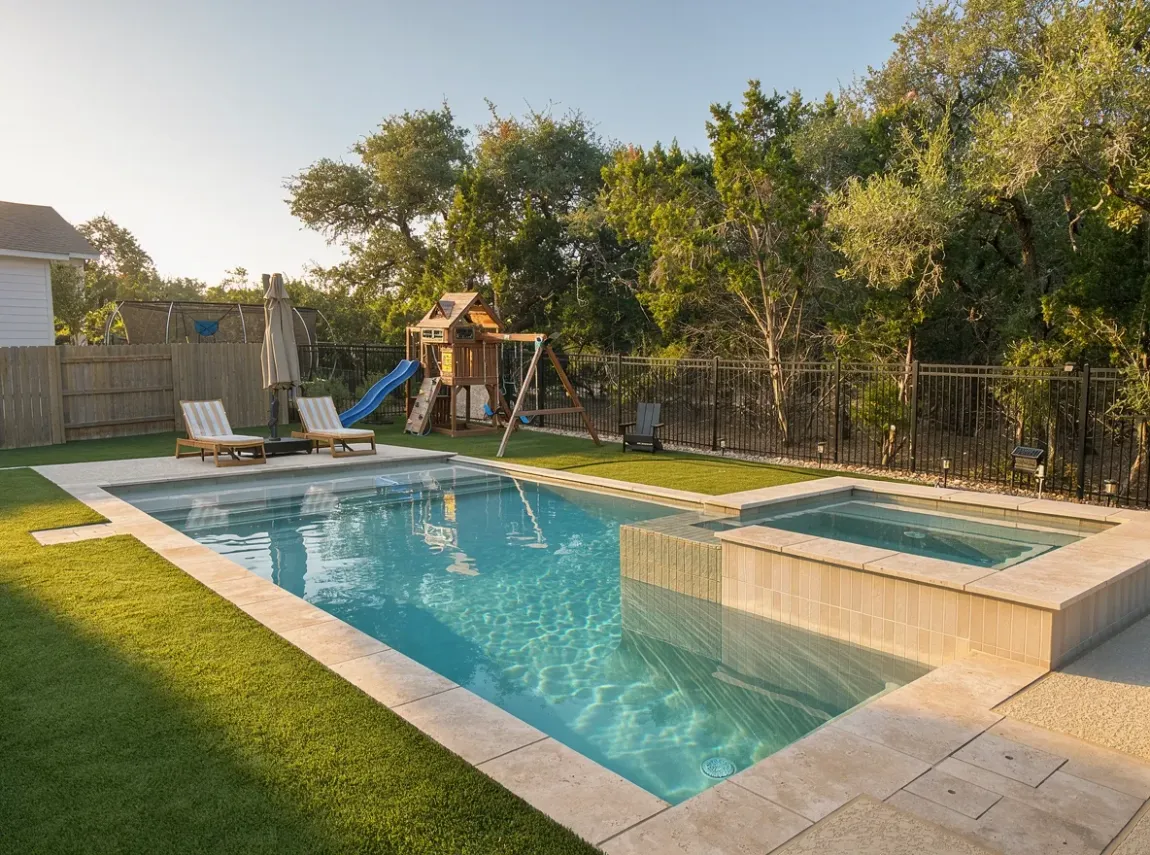 custom pool built by Darnell Pools in Austin, TX.