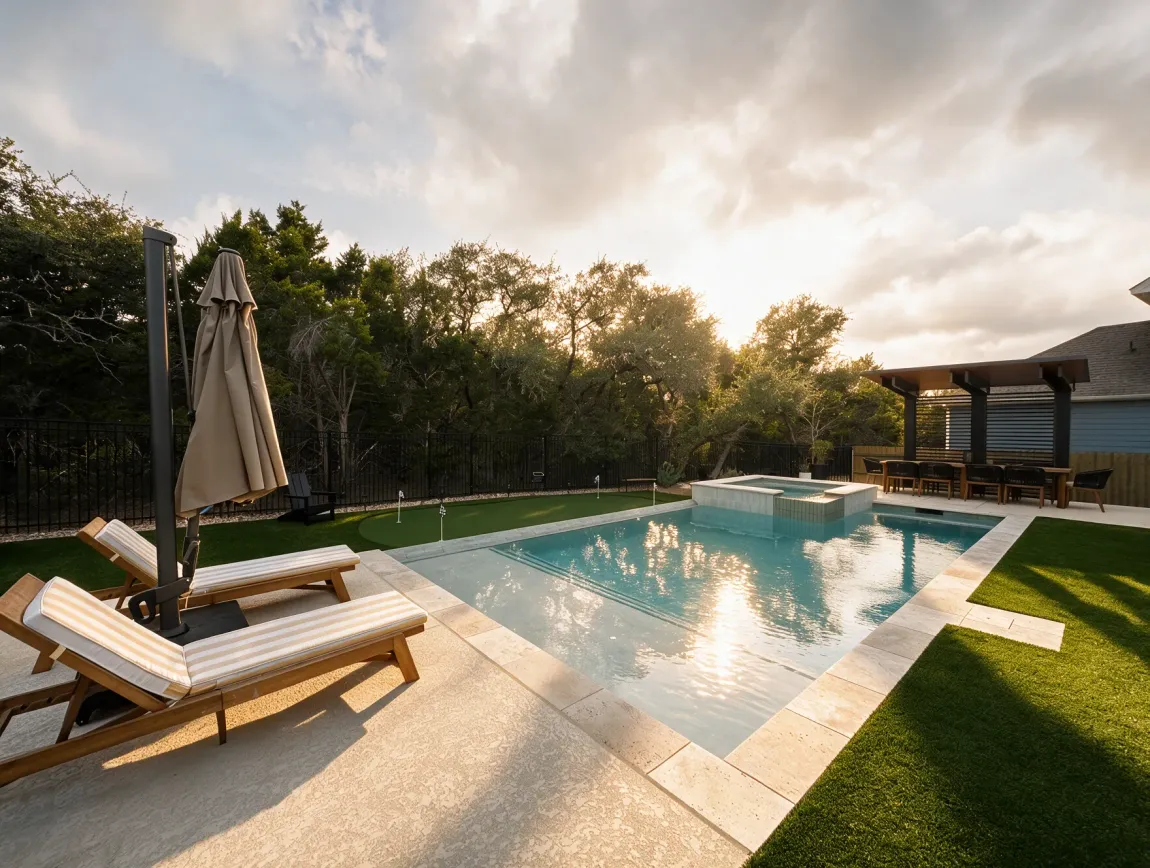 custom pool built by Darnell Pools in Austin, TX.