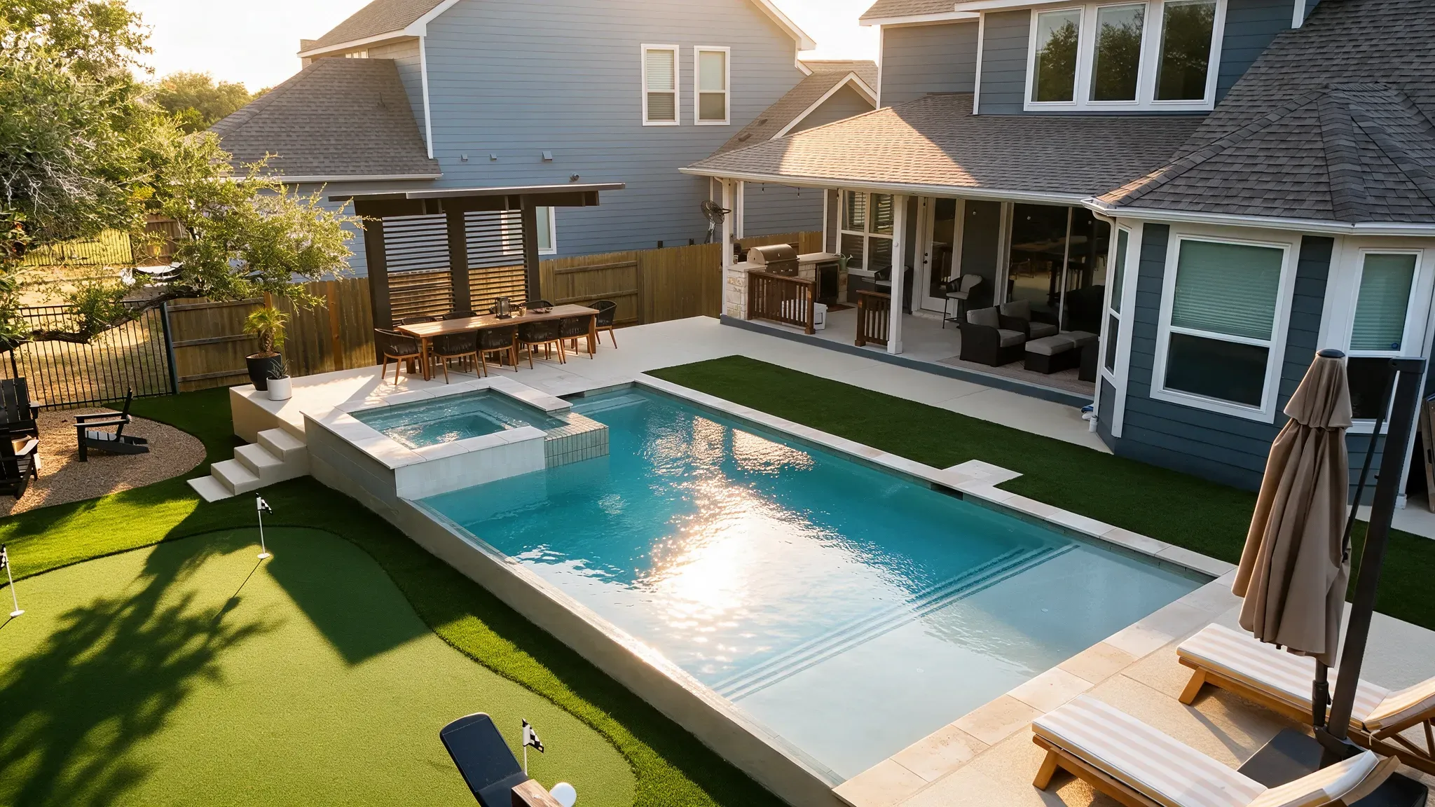 custom pool built by Darnell Pools in Austin, TX.