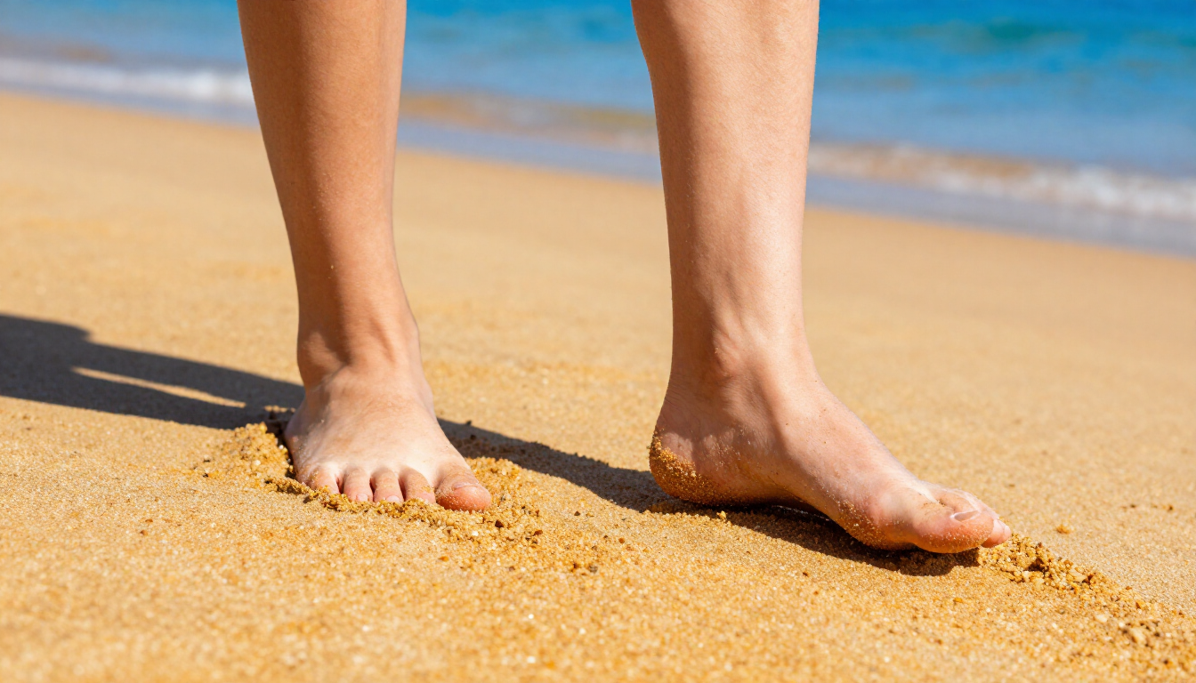 Feet on hot sand