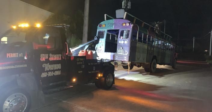 towing school bus