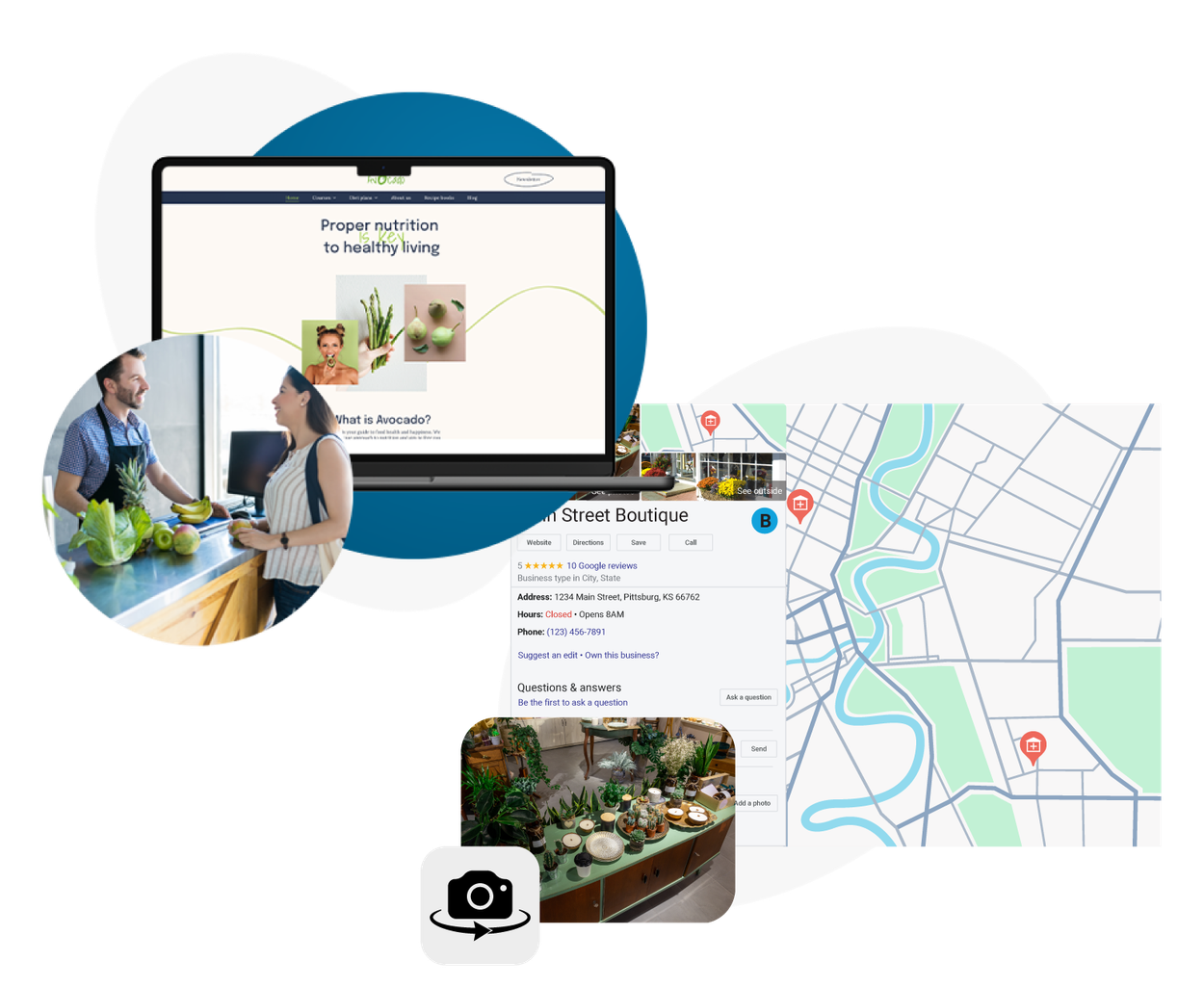 a laptop is open to a page that says proper nutrition to healthy living