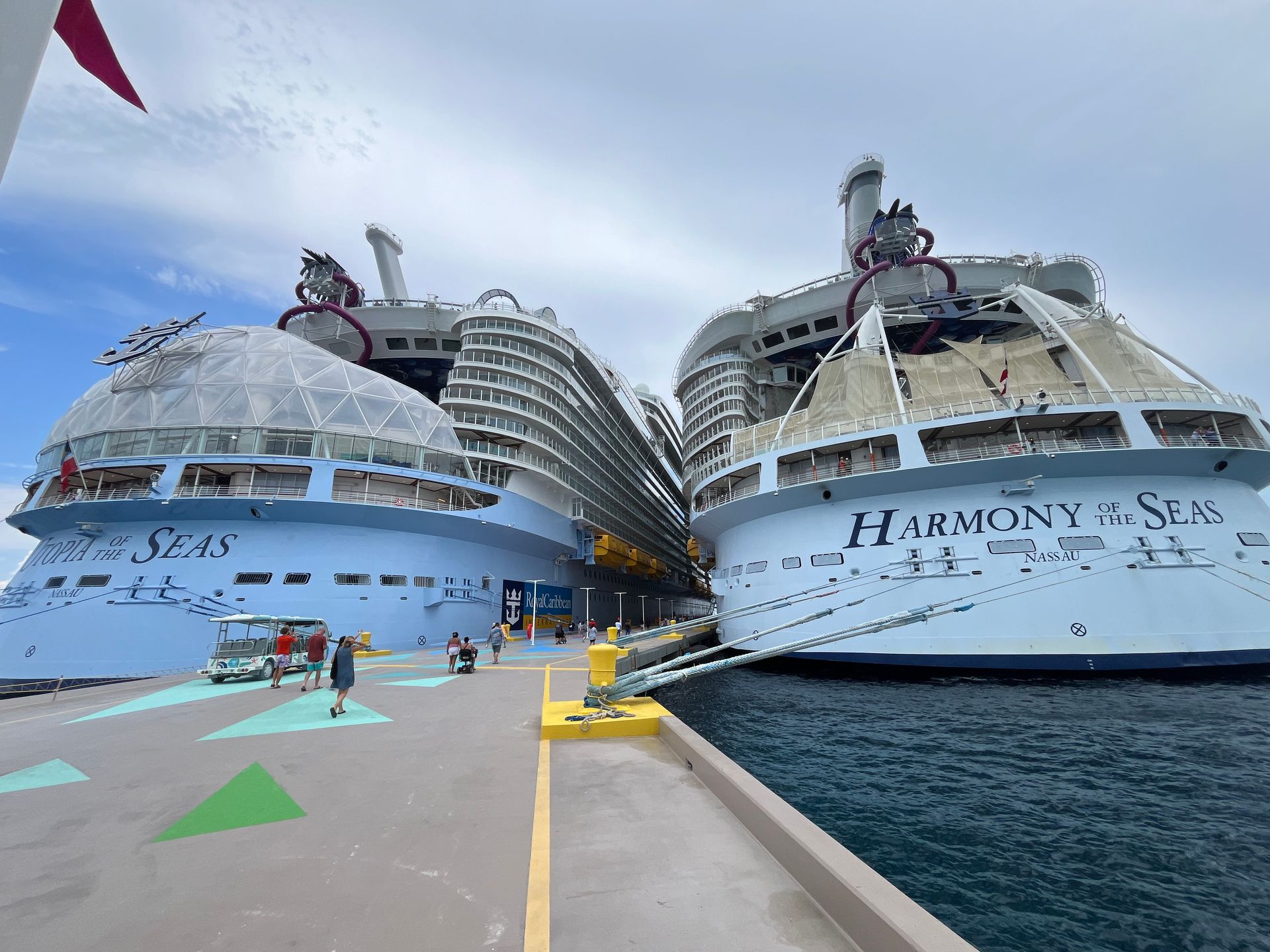 Two large cruise ships, 