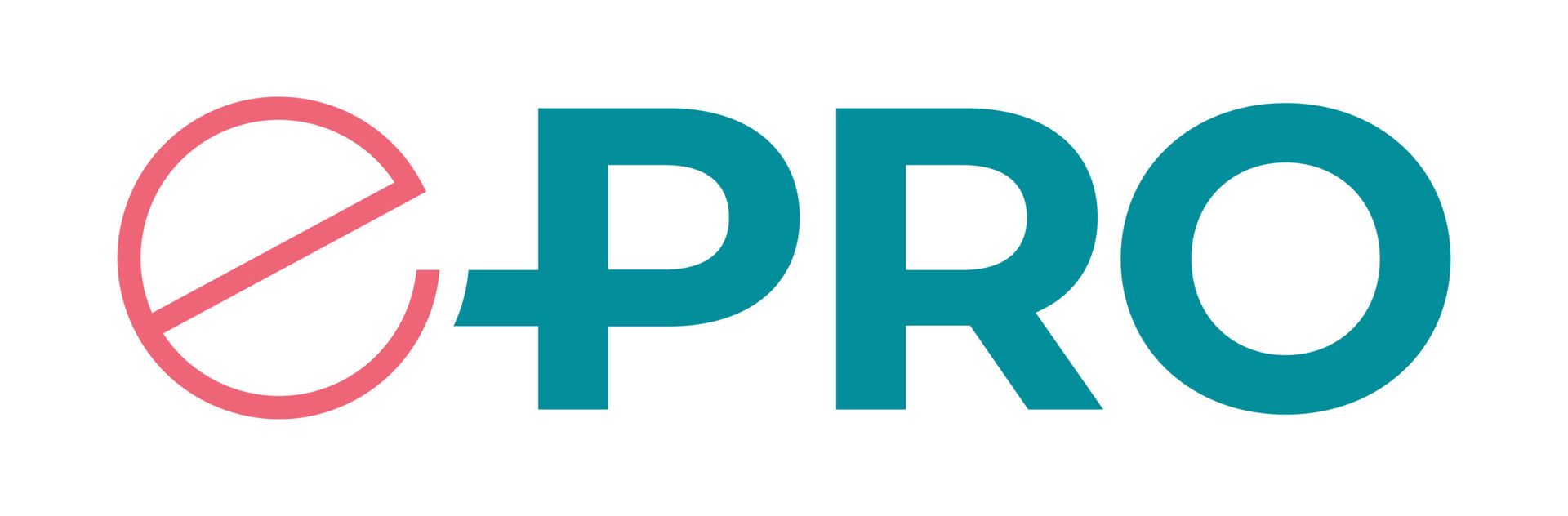E-PRO logo with a pink 'e' in a circle with a slash and turquoise letters.