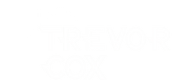 White logo on white background.