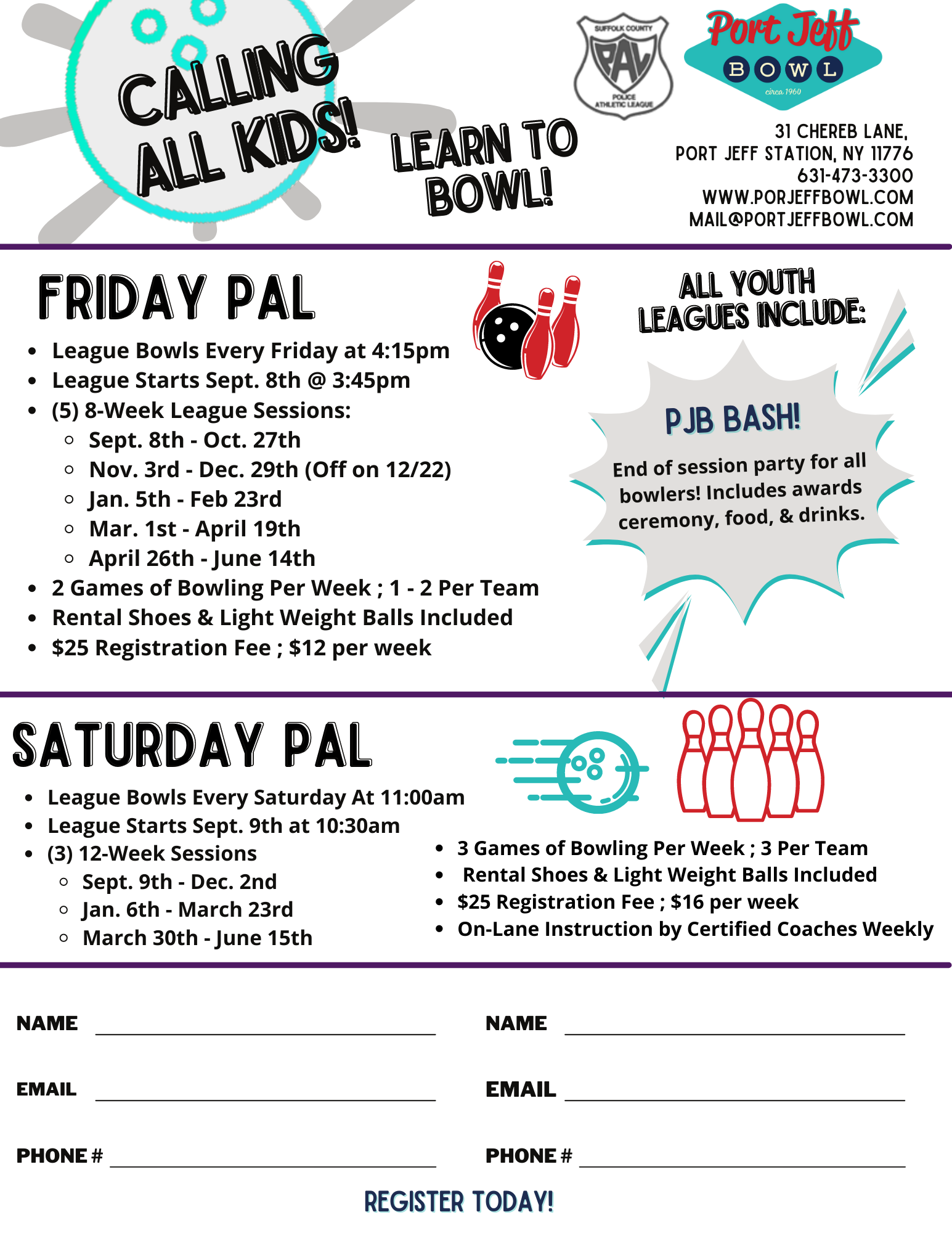 Youth Leagues at Port Jeff Bowl