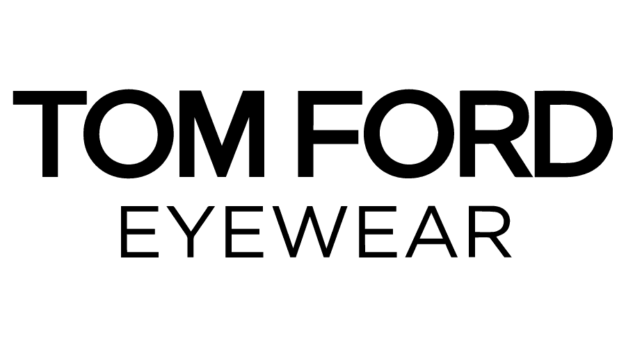 The logo for tom ford eyewear is black and white.