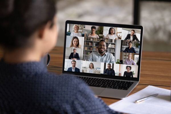 Rear View Of Woman Talk On Video Call With Colleagues — Placida, FL — Accounting 4 Profitability LLC